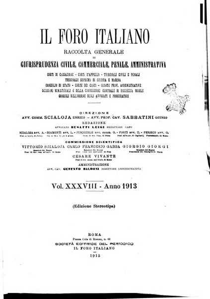 Il foro italiano raccolta generale di giurisprudenza civile, commerciale, penale, amministrativa