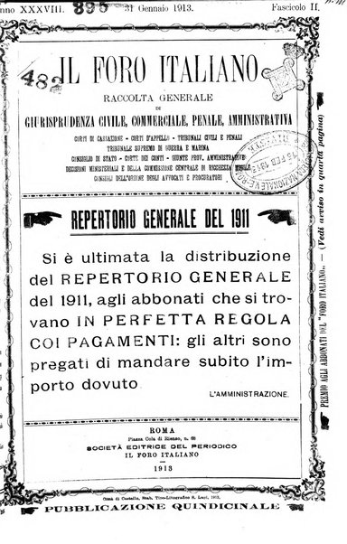 Il foro italiano raccolta generale di giurisprudenza civile, commerciale, penale, amministrativa