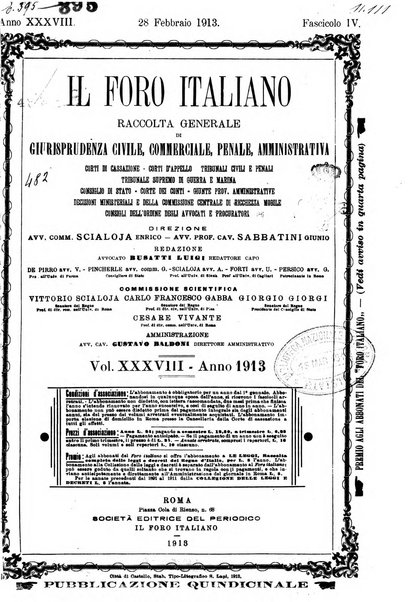 Il foro italiano raccolta generale di giurisprudenza civile, commerciale, penale, amministrativa