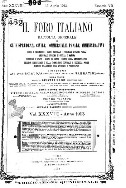 Il foro italiano raccolta generale di giurisprudenza civile, commerciale, penale, amministrativa