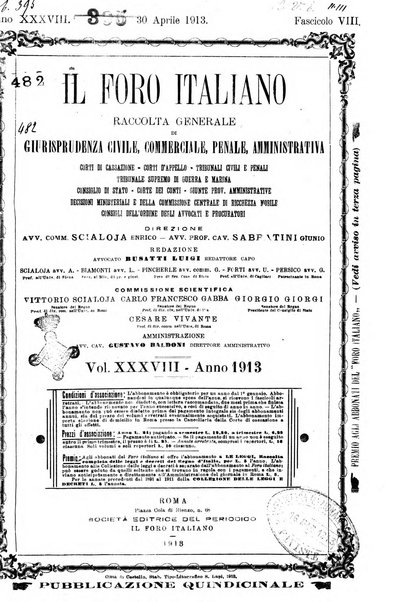 Il foro italiano raccolta generale di giurisprudenza civile, commerciale, penale, amministrativa