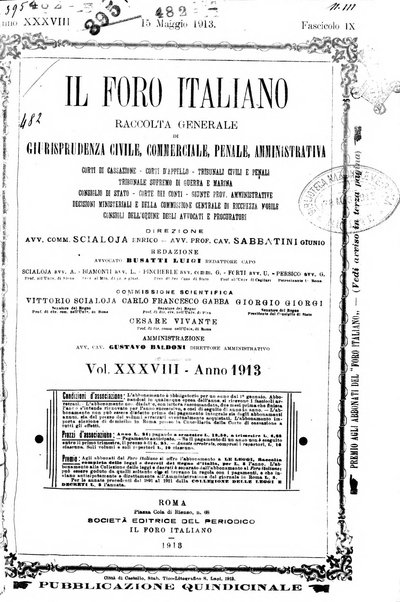 Il foro italiano raccolta generale di giurisprudenza civile, commerciale, penale, amministrativa