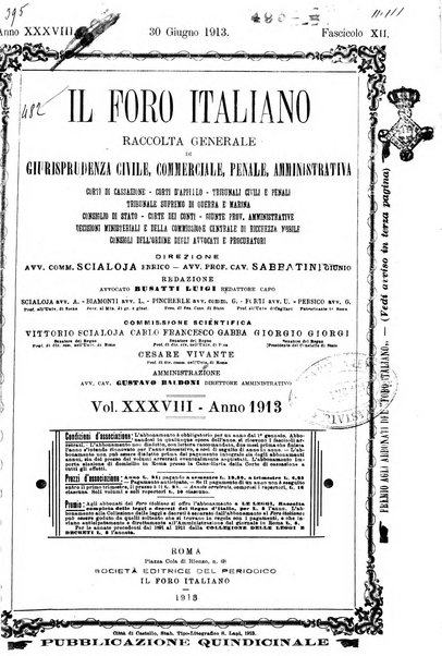 Il foro italiano raccolta generale di giurisprudenza civile, commerciale, penale, amministrativa