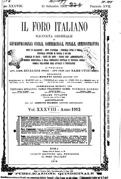 Il foro italiano raccolta generale di giurisprudenza civile, commerciale, penale, amministrativa