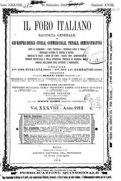 Il foro italiano raccolta generale di giurisprudenza civile, commerciale, penale, amministrativa