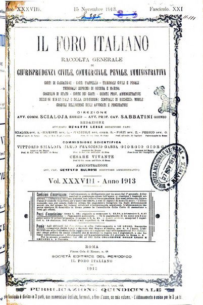 Il foro italiano raccolta generale di giurisprudenza civile, commerciale, penale, amministrativa