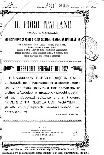 Il foro italiano raccolta generale di giurisprudenza civile, commerciale, penale, amministrativa