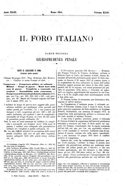 Il foro italiano raccolta generale di giurisprudenza civile, commerciale, penale, amministrativa