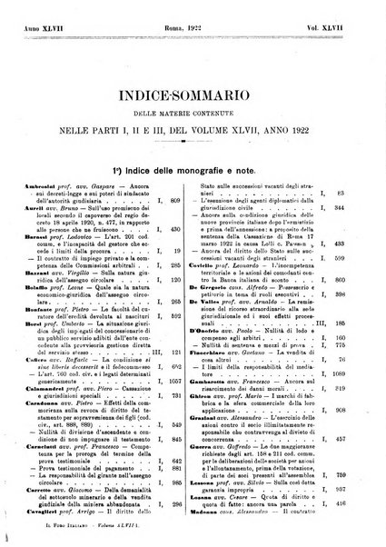 Il foro italiano raccolta generale di giurisprudenza civile, commerciale, penale, amministrativa