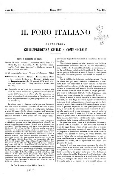 Il foro italiano raccolta generale di giurisprudenza civile, commerciale, penale, amministrativa