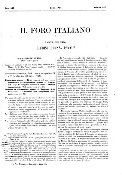 Il foro italiano raccolta generale di giurisprudenza civile, commerciale, penale, amministrativa