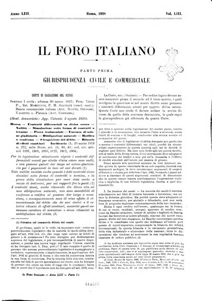 Il foro italiano raccolta generale di giurisprudenza civile, commerciale, penale, amministrativa