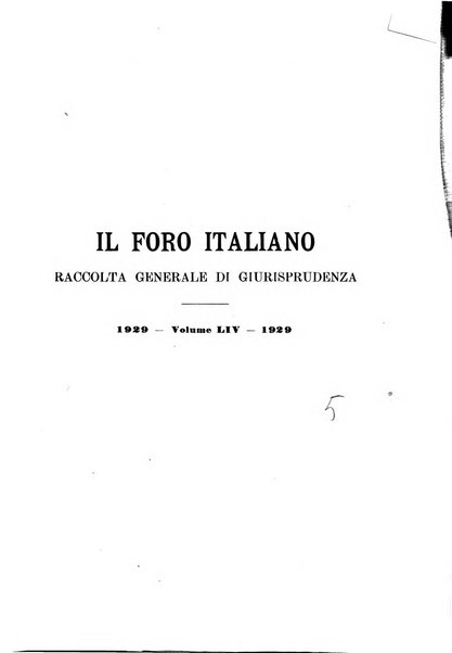 Il foro italiano raccolta generale di giurisprudenza civile, commerciale, penale, amministrativa