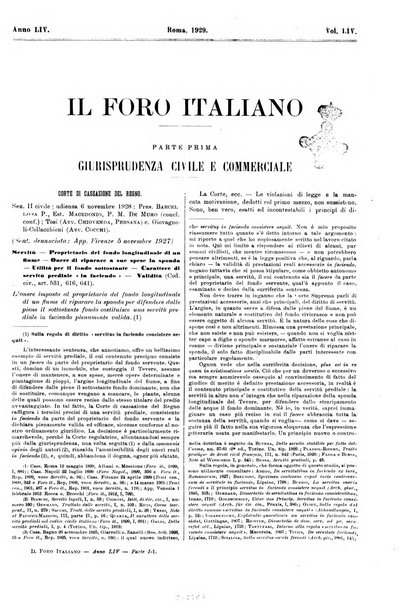 Il foro italiano raccolta generale di giurisprudenza civile, commerciale, penale, amministrativa