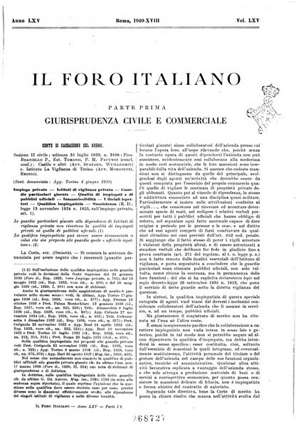 Il foro italiano raccolta generale di giurisprudenza civile, commerciale, penale, amministrativa