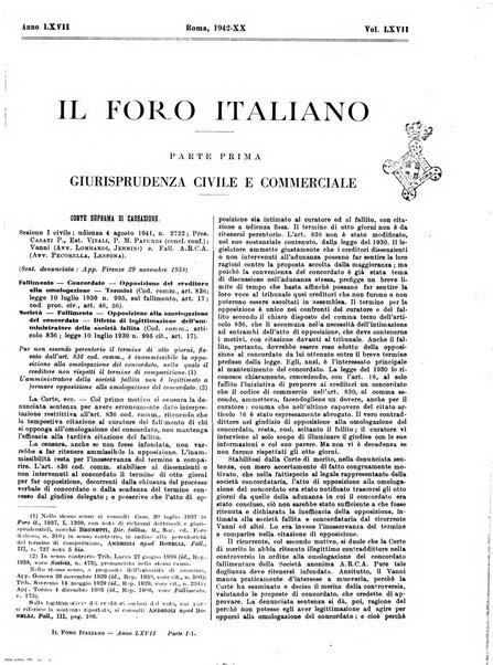 Il foro italiano raccolta generale di giurisprudenza civile, commerciale, penale, amministrativa