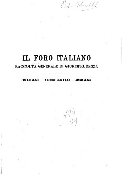 Il foro italiano raccolta generale di giurisprudenza civile, commerciale, penale, amministrativa