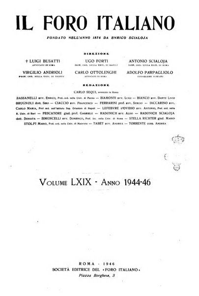 Il foro italiano raccolta generale di giurisprudenza civile, commerciale, penale, amministrativa