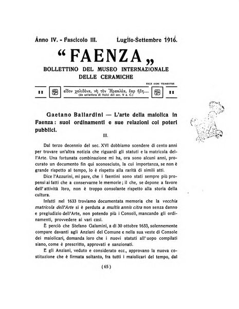 Faenza bollettino del Museo internazionale delle ceramiche