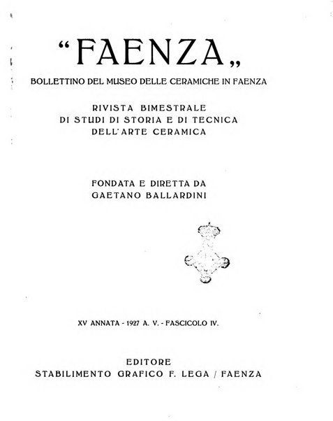 Faenza bollettino del Museo internazionale delle ceramiche