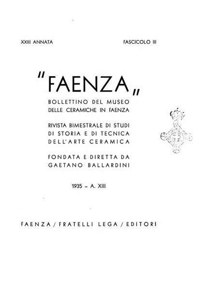 Faenza bollettino del Museo internazionale delle ceramiche