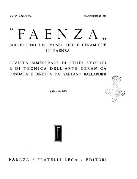 Faenza bollettino del Museo internazionale delle ceramiche