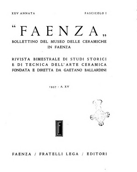 Faenza bollettino del Museo internazionale delle ceramiche