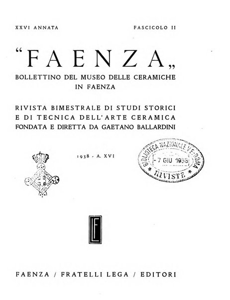 Faenza bollettino del Museo internazionale delle ceramiche