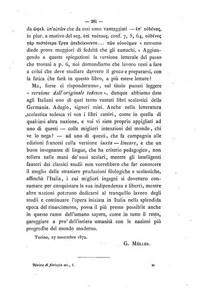 Rivista di filologia e d'istruzione classica