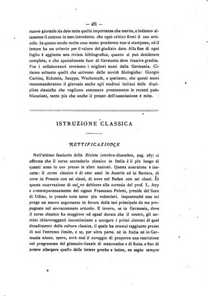 Rivista di filologia e d'istruzione classica