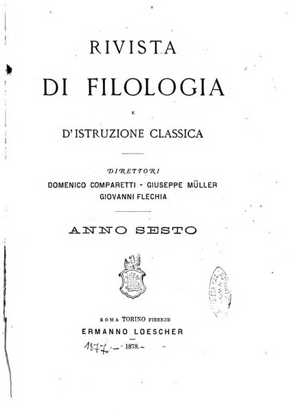 Rivista di filologia e d'istruzione classica