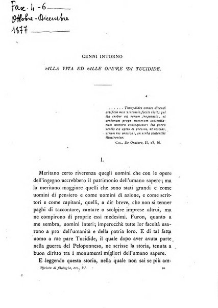 Rivista di filologia e d'istruzione classica