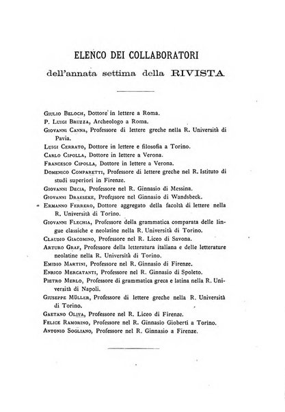 Rivista di filologia e d'istruzione classica