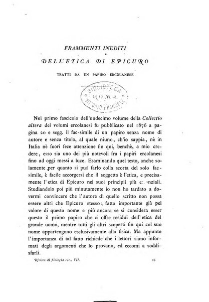 Rivista di filologia e d'istruzione classica