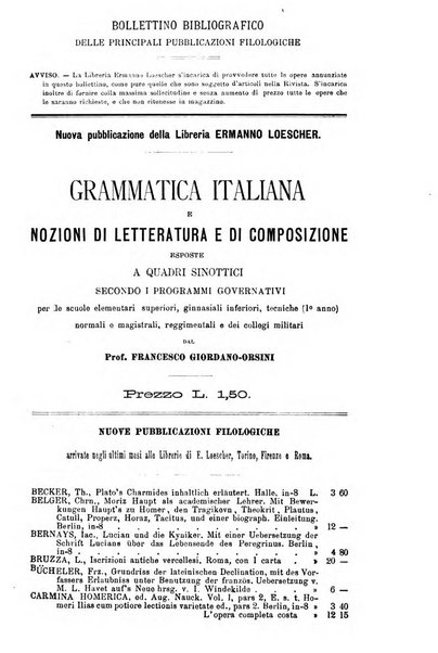 Rivista di filologia e d'istruzione classica