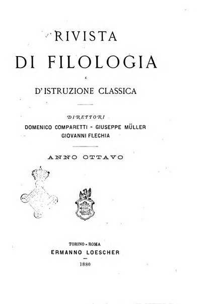 Rivista di filologia e d'istruzione classica