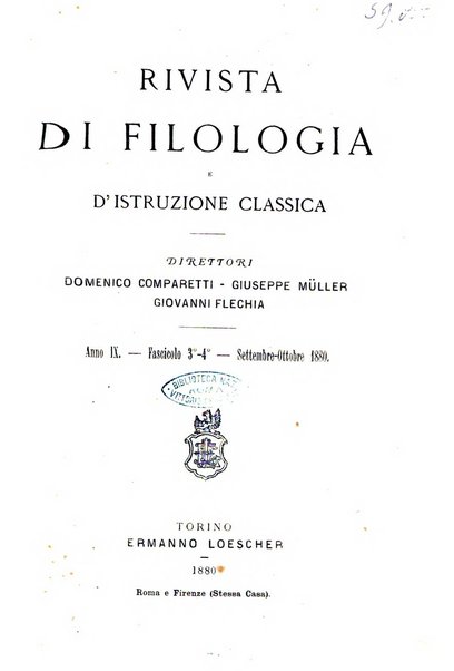 Rivista di filologia e d'istruzione classica