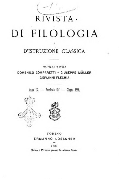 Rivista di filologia e d'istruzione classica