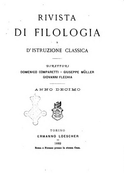 Rivista di filologia e d'istruzione classica