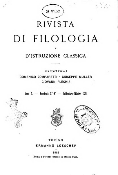 Rivista di filologia e d'istruzione classica