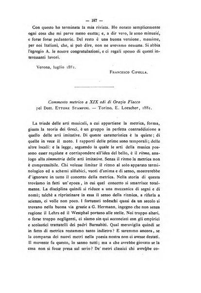 Rivista di filologia e d'istruzione classica