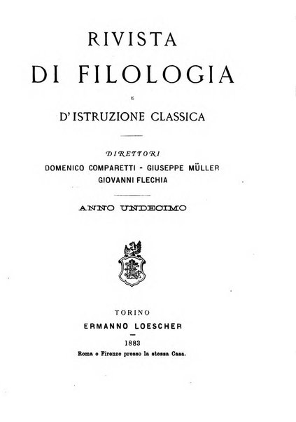 Rivista di filologia e d'istruzione classica