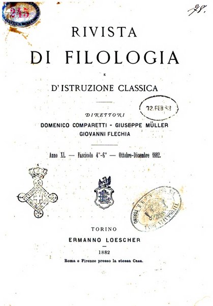 Rivista di filologia e d'istruzione classica