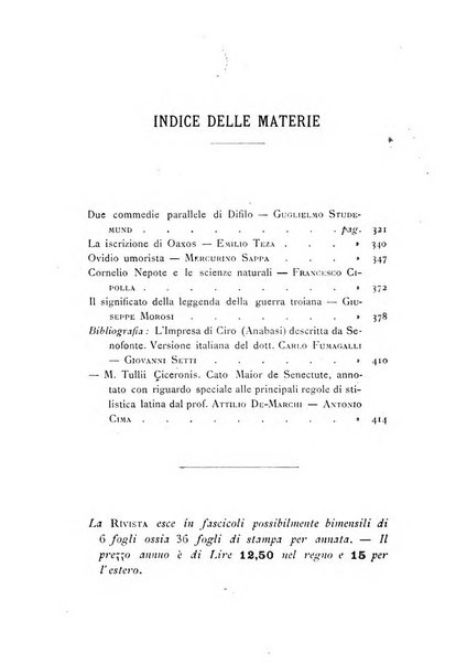 Rivista di filologia e d'istruzione classica