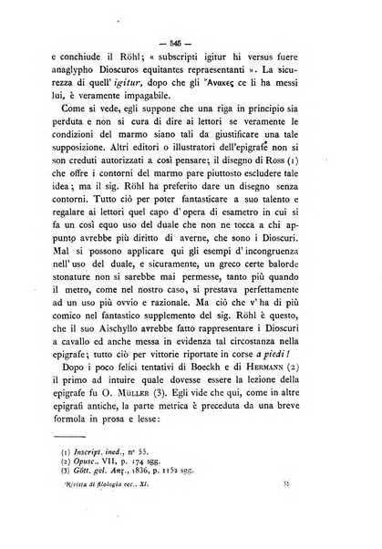 Rivista di filologia e d'istruzione classica