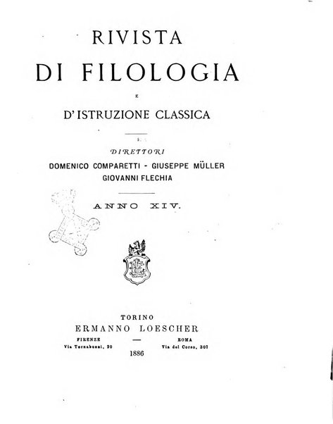 Rivista di filologia e d'istruzione classica