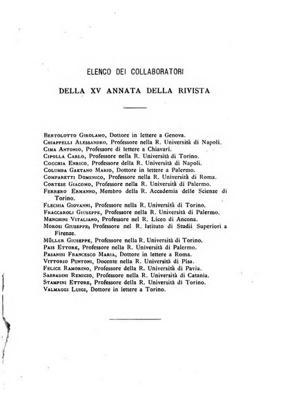 Rivista di filologia e d'istruzione classica