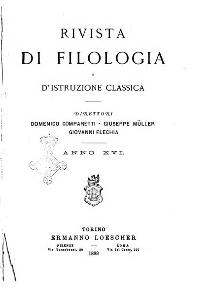 Rivista di filologia e d'istruzione classica