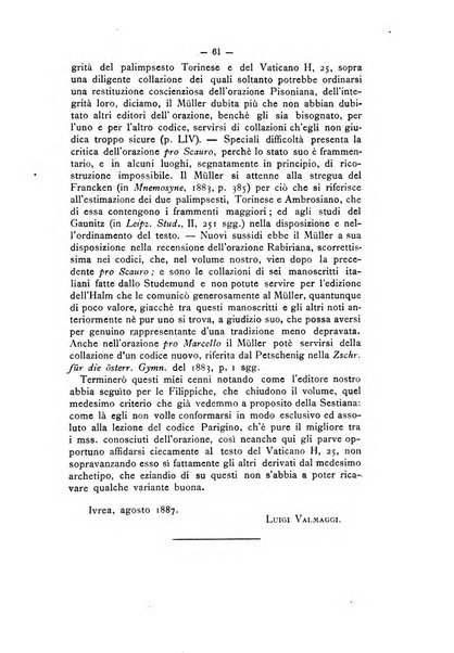 Rivista di filologia e d'istruzione classica