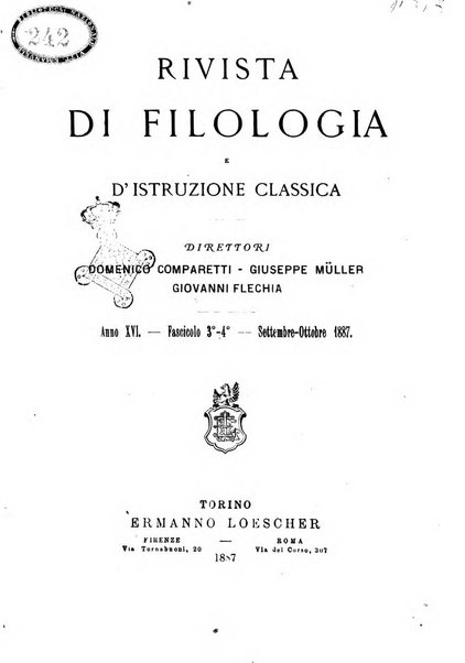 Rivista di filologia e d'istruzione classica